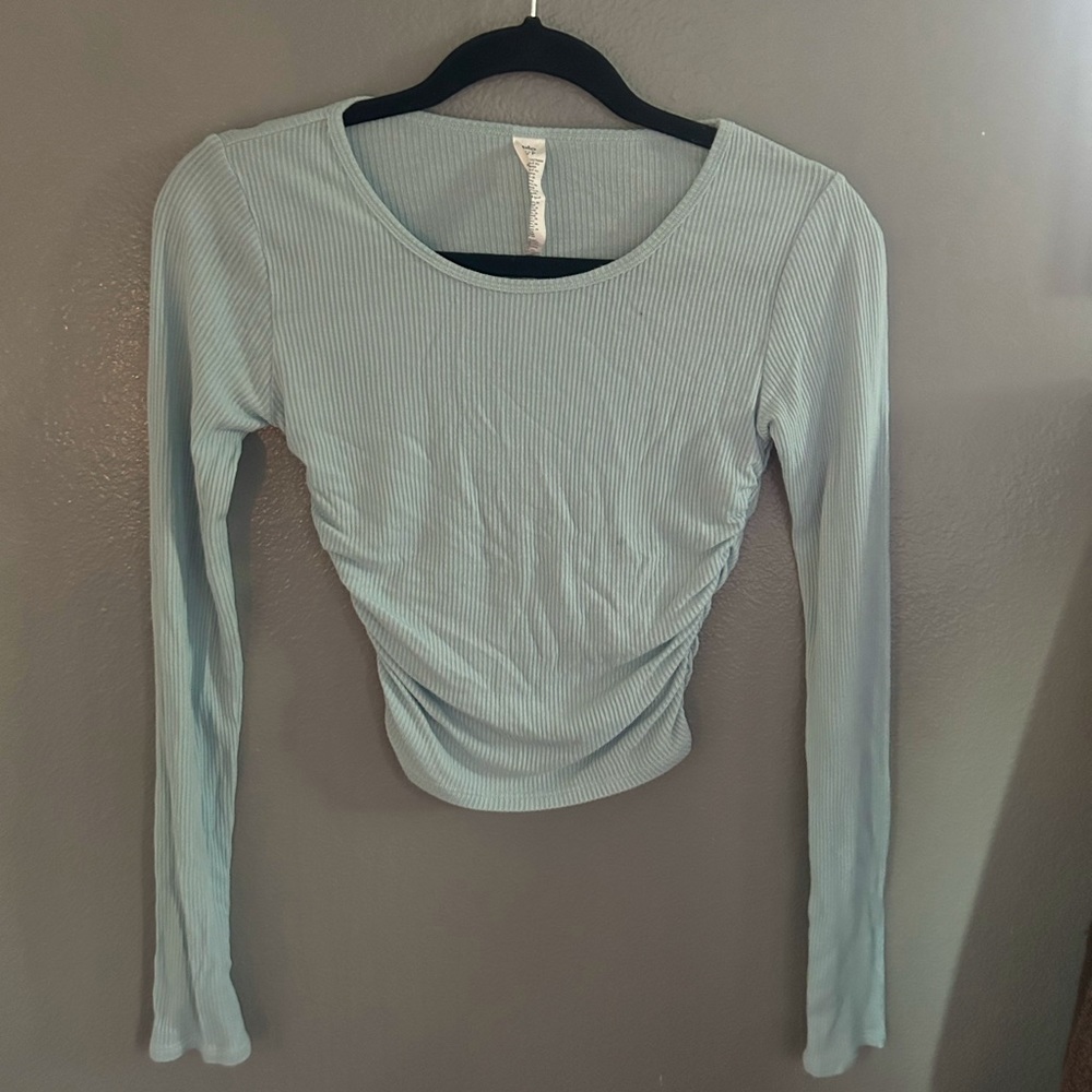 ALO Yoga: Gather Long Sleeve Scrunch teal/light blue